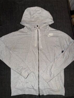 Nike Women’s Light Gray Zip-Up Hoodie Jacket